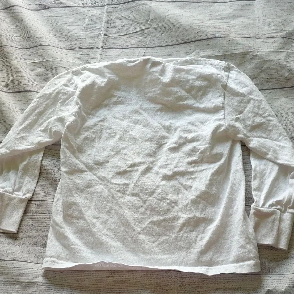 Port and Company Kids' White Long Sleeve Tee with Leopard Print - Picture 4 of 4